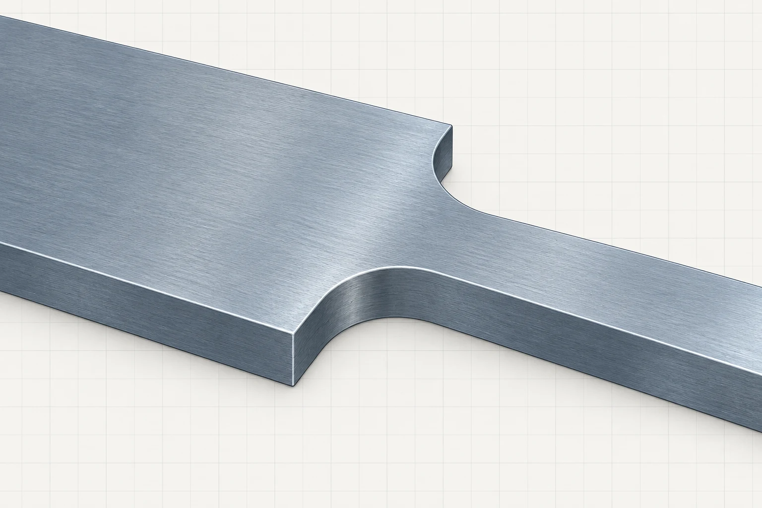 Intact steel plate with smooth notches and rounded fillet transitions.